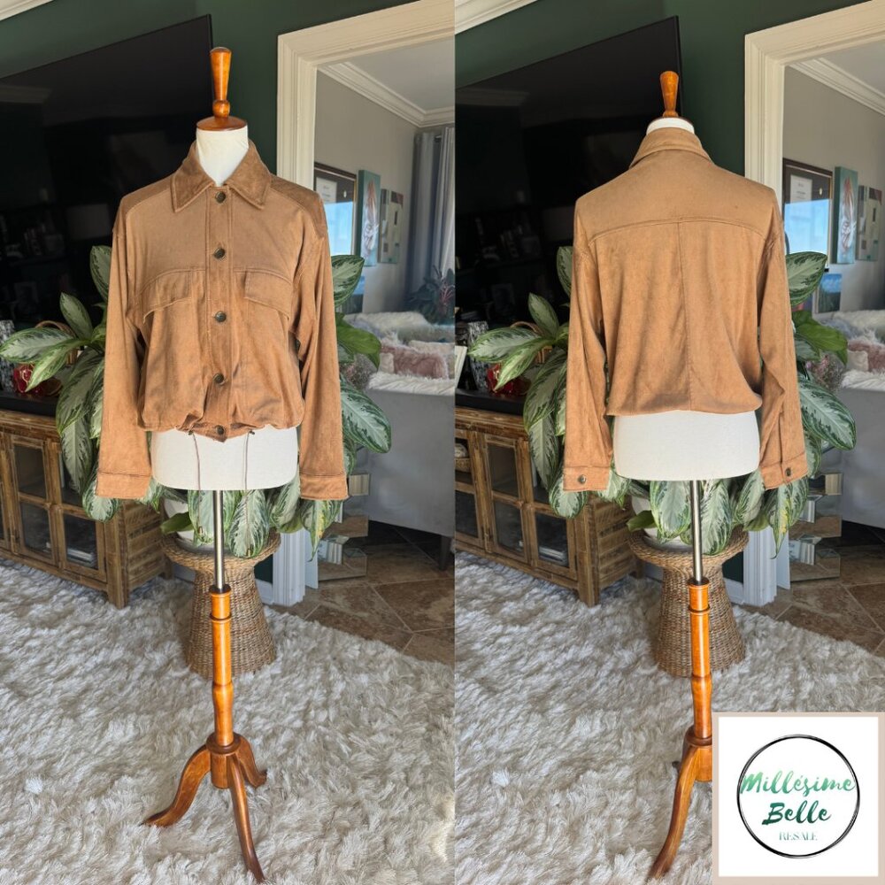 Max Studio Faux Suede Bomber Jacket